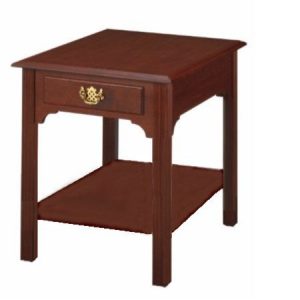 Chippendale: Rectangular End Table With Drawer & Shelf