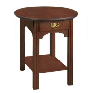 NEW For 2019 – Chippendale: Round End Table With Drawer And Shelf