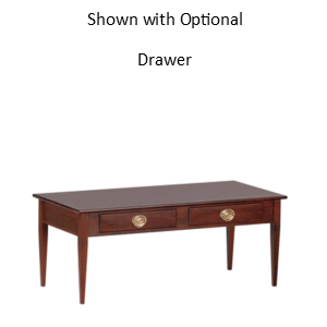 Hepplewhite: Rectangular Coffee Table With Drawer And Shelf