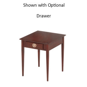 Hepplewhite: Rectangular End Table With Drawer And Shelf