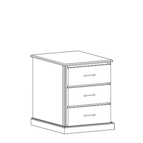 Manhattan P2423 LD Three Drawer Nightstand