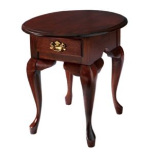 Queen Anne : Oval End Table With Drawer