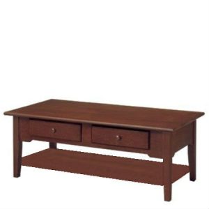 Shaker : Rectangular Coffee Table With Drawers & Shelf