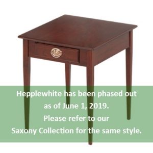 Hepplewhite: Rectangular End Table With Drawer