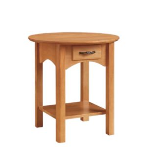 Mill Creek: Round End Table With Drawer And Shelf